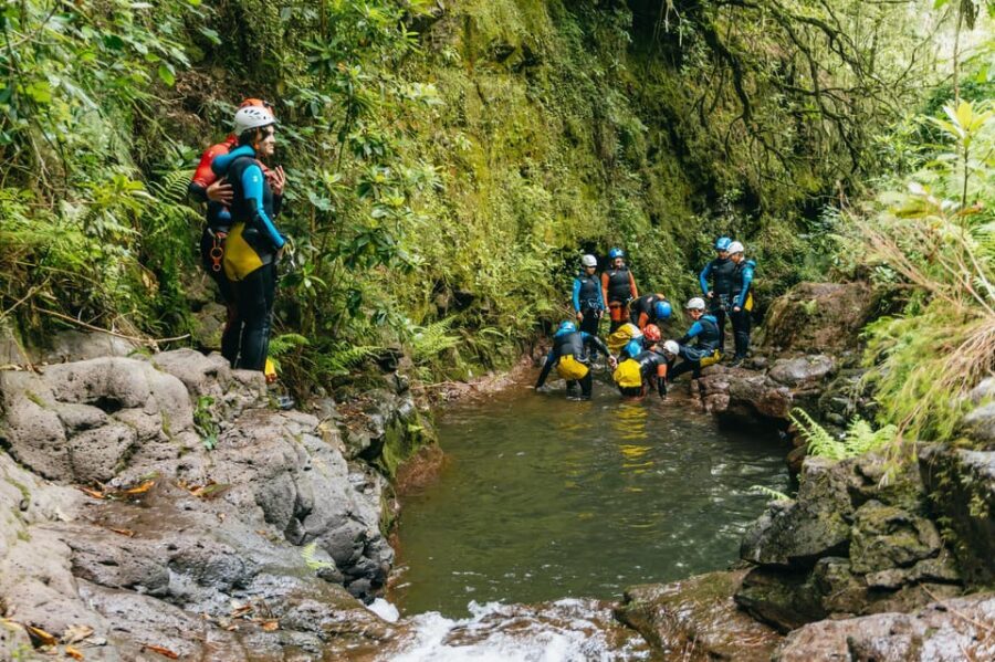 Madeira Canyoning Beginners – Easy & Fun Waterfall Adventure - The end of the canyon: 10-minute walk through ancient terraces