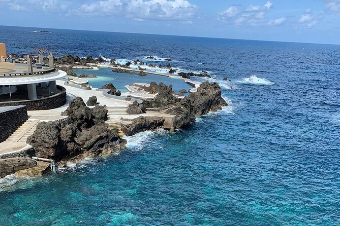 Porto Moniz, Seixal, Fanal Forest, Cliff Skywalk in Open Roof 4X4 - Seixal black sand beach: a short coastal reset